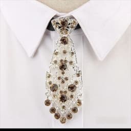 Special Adjustable Rhinestone Tie Short Length Fashion Crystal Neckties Shining Metal Short Tie Wine Party