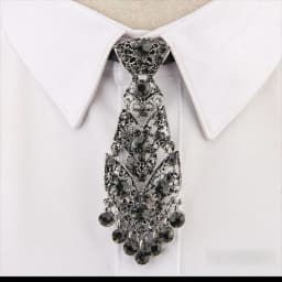 Special Adjustable Rhinestone Tie Short Length Fashion Crystal Neckties Shining Metal Short Tie Wine Party