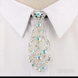 Special Adjustable Rhinestone Tie Short Length Fashion Crystal Neckties Shining Metal Short Tie Wine Party
