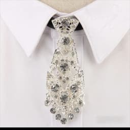 Special Adjustable Rhinestone Tie Short Length Fashion Crystal Neckties Shining Metal Short Tie Wine Party
