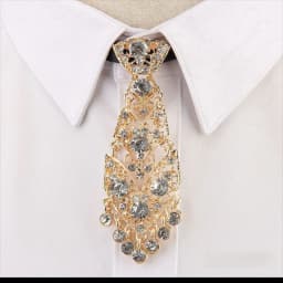 Special Adjustable Rhinestone Tie Short Length Fashion Crystal Neckties Shining Metal Short Tie Wine Party