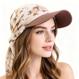 Women Pre-Tied Outdoor Hat sun hat Print Hijab Caps Breathable and lightweight chiffon duck tongue scarf hat Baseball Caps