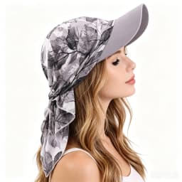 Women Pre-Tied Outdoor Hat sun hat Print Hijab Caps Breathable and lightweight chiffon duck tongue scarf hat Baseball Caps