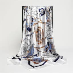 90*90cm Women Square Silk Scarf Luxury Brand Bandana Large Hijab Shawl Neckerchief Print Headband Female Foulard Wraps Scarves