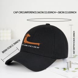 Fun Dachshund “Long Day” Printed Baseball Cap – Adjustable, Sun-Protective, Casual Streetwear, Unisex Soft-Peak Dad Cap