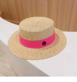 Classic French Straw Boater Hat wheat Women Men Flat Top Sun Cap Summer Beach Vacation Breathable Elegant Ribbon Band Panama Hat