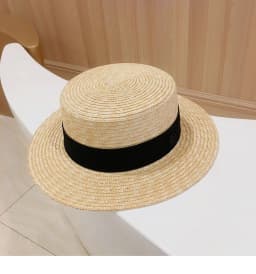 Classic French Straw Boater Hat wheat Women Men Flat Top Sun Cap Summer Beach Vacation Breathable Elegant Ribbon Band Panama Hat