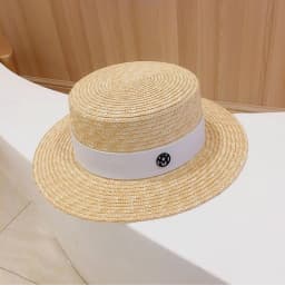 Classic French Straw Boater Hat wheat Women Men Flat Top Sun Cap Summer Beach Vacation Breathable Elegant Ribbon Band Panama Hat