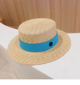 Classic French Straw Boater Hat wheat Women Men Flat Top Sun Cap Summer Beach Vacation Breathable Elegant Ribbon Band Panama Hat