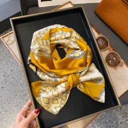 New Women Silk Feel Printed Design Scarf Shawl Fashion Luxury Long Narrow Small Silk Scarves Ladies Headband Headscarve