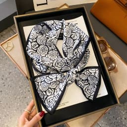 New Women Silk Feel Printed Design Scarf Shawl Fashion Luxury Long Narrow Small Silk Scarves Ladies Headband Headscarve