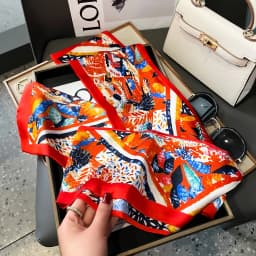 New Women Silk Feel Printed Design Scarf Shawl Fashion Luxury Long Narrow Small Silk Scarves Ladies Headband Headscarve