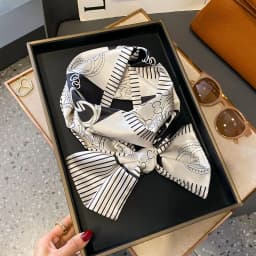 New Women Silk Feel Printed Design Scarf Shawl Fashion Luxury Long Narrow Small Silk Scarves Ladies Headband Headscarve