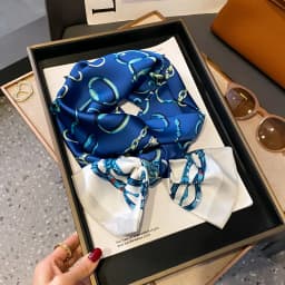 New Women Silk Feel Printed Design Scarf Shawl Fashion Luxury Long Narrow Small Silk Scarves Ladies Headband Headscarve