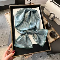 New Women Silk Feel Printed Design Scarf Shawl Fashion Luxury Long Narrow Small Silk Scarves Ladies Headband Headscarve