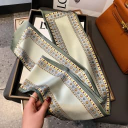 New Women Silk Feel Printed Design Scarf Shawl Fashion Luxury Long Narrow Small Silk Scarves Ladies Headband Headscarve