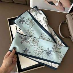 New Women Silk Feel Printed Design Scarf Shawl Fashion Luxury Long Narrow Small Silk Scarves Ladies Headband Headscarve