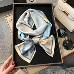 New Women Silk Feel Printed Design Scarf Shawl Fashion Luxury Long Narrow Small Silk Scarves Ladies Headband Headscarve