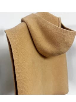 Marino Wool Hooded Neck Warmer Scarf Women Knitted Snood Turtleneck Cowl Shawl