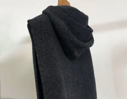 Marino Wool Hooded Neck Warmer Scarf Women Knitted Snood Turtleneck Cowl Shawl