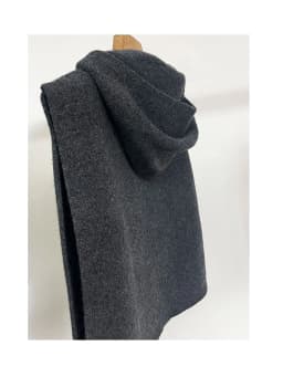 Marino Wool Hooded Neck Warmer Scarf Women Knitted Snood Turtleneck Cowl Shawl