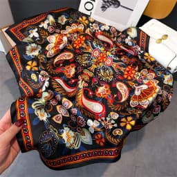 Luxury Brand Silk Square Scarf Women Satin Shawls Neckerchief Casual Beach Scarves Bandana Hair Tie Hjiab Foulard