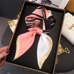 Luxury Brand Silk Square Scarf Women Satin Shawls Neckerchief Casual Beach Scarves Bandana Hair Tie Hjiab Foulard