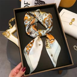 Luxury Brand Silk Square Scarf Women Satin Shawls Neckerchief Casual Beach Scarves Bandana Hair Tie Hjiab Foulard