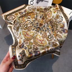 Luxury Brand Silk Square Scarf Women Satin Shawls Neckerchief Casual Beach Scarves Bandana Hair Tie Hjiab Foulard