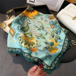 Luxury Brand Silk Square Scarf Women Satin Shawls Neckerchief Casual Beach Scarves Bandana Hair Tie Hjiab Foulard