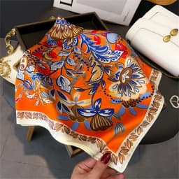 Luxury Brand Silk Square Scarf Women Satin Shawls Neckerchief Casual Beach Scarves Bandana Hair Tie Hjiab Foulard