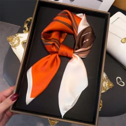 Luxury Brand Silk Square Scarf Women Satin Shawls Neckerchief Casual Beach Scarves Bandana Hair Tie Hjiab Foulard