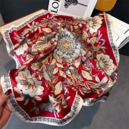 Luxury Brand Silk Square Scarf Women Satin Shawls Neckerchief Casual Beach Scarves Bandana Hair Tie Hjiab Foulard