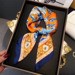 Luxury Brand Silk Square Scarf Women Satin Shawls Neckerchief Casual Beach Scarves Bandana Hair Tie Hjiab Foulard
