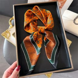 Luxury Brand Silk Square Scarf Women Satin Shawls Neckerchief Casual Beach Scarves Bandana Hair Tie Hjiab Foulard