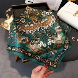 Luxury Brand Silk Square Scarf Women Satin Shawls Neckerchief Casual Beach Scarves Bandana Hair Tie Hjiab Foulard