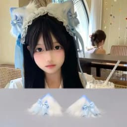 New Lolita Cat Ear Lace Bow Headband Cosplay Hair Accessory
