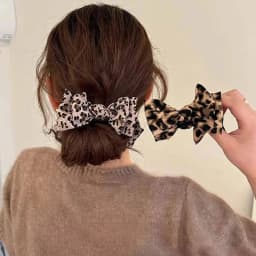 1pc Vintage Leopard Print Bow Premium Hair Grab Hair Accessory Is Suitable for Women to Wear