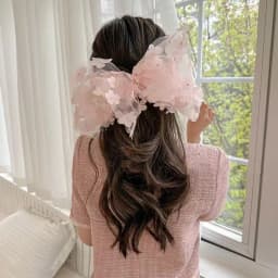 1 Pcs Ladies' Hair Clip Sweet Mesh Lace 3D Big Bow Elegant Cute Hair Pins Fashionable Gentle Versatile Hair Accessories For Girl