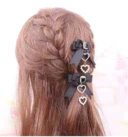 Korean Gothic Lolita Hair Clips Y2K Girl Bobby Pin Harajuku Women Cosplay Bow Jewelry Hairpin Headdress Dual Horsetai Hairgrip
