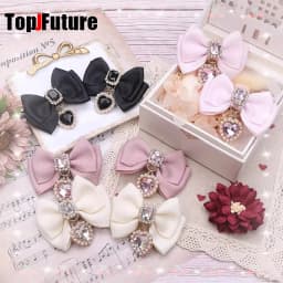 Korean Gothic Lolita Hair Clips Y2K Girl Bobby Pin Harajuku Women Cosplay Bow Jewelry Hairpin Headdress Dual Horsetai Hairgrip