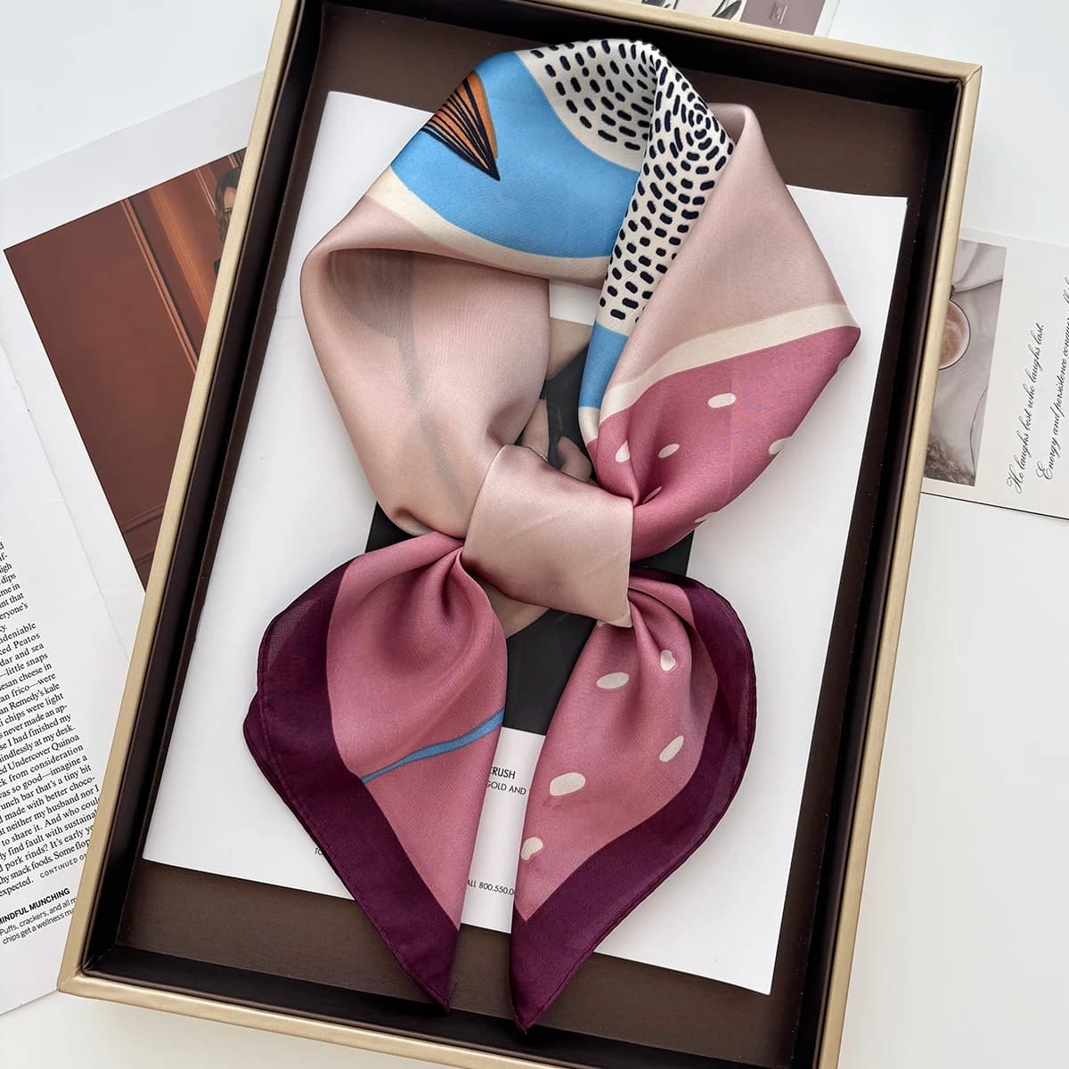 Luxury Printed Satin Square Scarves Women Floral Scarf Ealegant Hijab Neckerchief Decorations Hairbands Bandannas