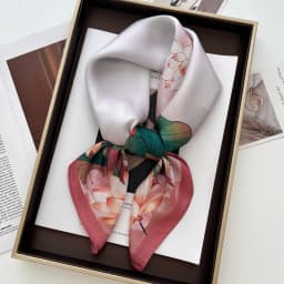 Luxury Printed Satin Square Scarves Women Floral Scarf Ealegant Hijab Neckerchief Decorations Hairbands Bandannas