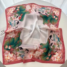 Luxury Printed Satin Square Scarves Women Floral Scarf Ealegant Hijab Neckerchief Decorations Hairbands Bandannas