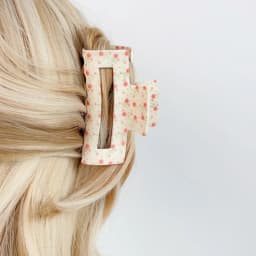 A high-quality fruit cherry flower print, acetate hair claw, fish catcher, half-tie clip, delicate headwear