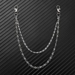 A Harajuku Style Street Hip-Hop Jeans Chain with Personalized Punk Style Double-Layer Waist Chain for Men and Women Accessories