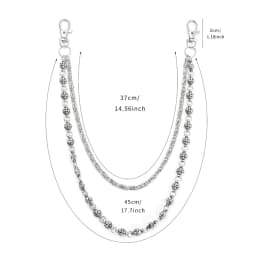 A Harajuku Style Street Hip-Hop Jeans Chain with Personalized Punk Style Double-Layer Waist Chain for Men and Women Accessories