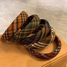 Retro Plaid Sponge Headband For Women Elegant Wearing A Hair Band When Going Out Fashion Girls Hair Accessories