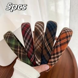 Retro Plaid Sponge Headband For Women Elegant Wearing A Hair Band When Going Out Fashion Girls Hair Accessories