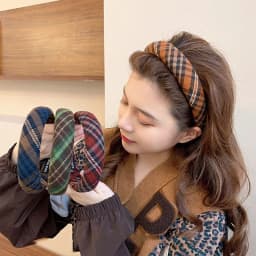 Retro Plaid Sponge Headband For Women Elegant Wearing A Hair Band When Going Out Fashion Girls Hair Accessories